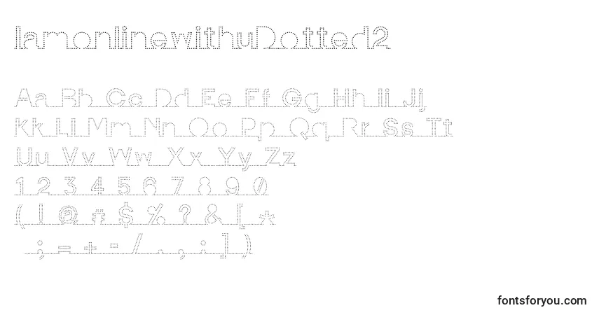 A fonte IamonlinewithuDotted2 – alfabeto, números, caracteres especiais