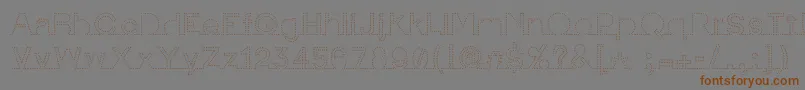 Czcionka IamonlinewithuDotted2 – brązowe czcionki na szarym tle