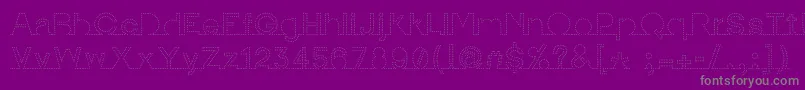 Fonte IamonlinewithuDotted2 – fontes cinzas em um fundo violeta