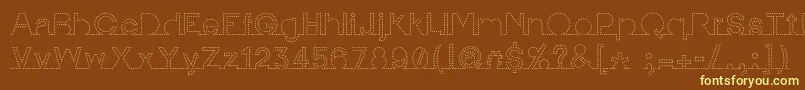 Подробнее о шрифте IamonlinewithuDotted2 Шрифт IamonlinewithuDotted2 – жёлтые шрифты на коричневом фоне