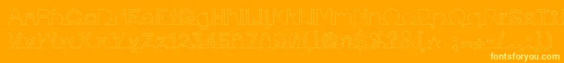 Fonte IamonlinewithuDotted2 – fontes amarelas em um fundo laranja