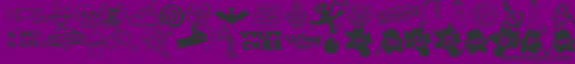 WcSlaasssch-Schriftart – Schwarze Schriften auf violettem Hintergrund