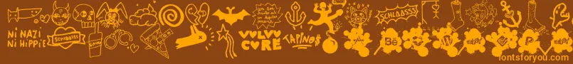 WcSlaasssch Font – Orange Fonts on Brown Background