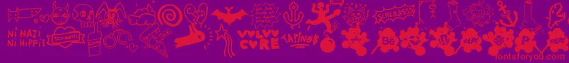 WcSlaasssch Font – Red Fonts on Purple Background