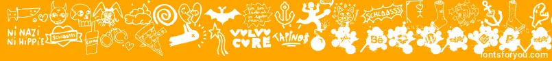 WcSlaasssch Font – White Fonts on Orange Background