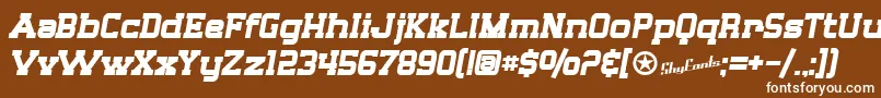 Więcej informacji o czcionce SfBigWhiskeyBold Czcionka SfBigWhiskeyBold – białe czcionki na brązowym tle