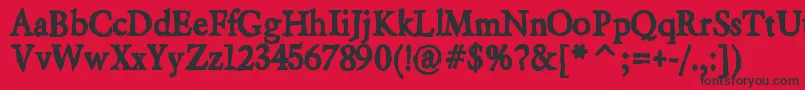 Beryliumink Font – Black Fonts on Red Background