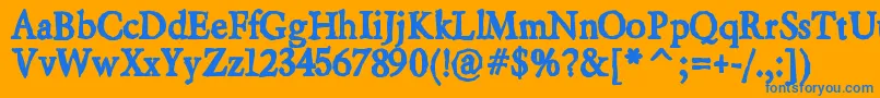 Beryliumink Font – Blue Fonts on Orange Background