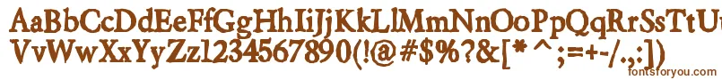 Beryliumink-fontti – ruskeat fontit valkoisella taustalla