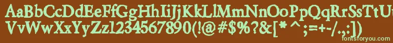 Beryliumink-fontti – vihreät fontit ruskealla taustalla