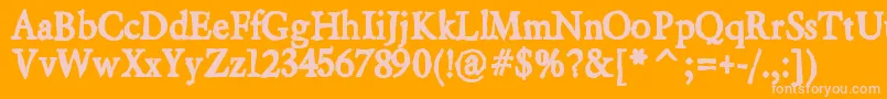 Beryliumink Font – Pink Fonts on Orange Background