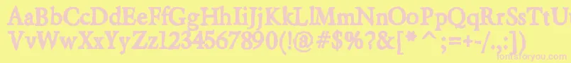 Шрифт Beryliumink – розовые шрифты на жёлтом фоне