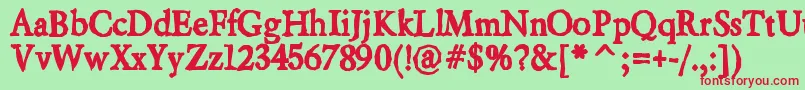 Beryliumink Font – Red Fonts on Green Background