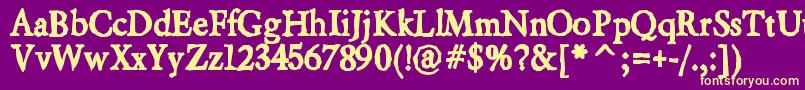 Beryliumink Font – Yellow Fonts on Purple Background