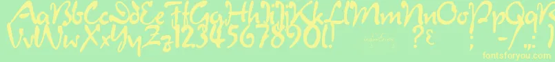 Juliet Font – Yellow Fonts on Green Background