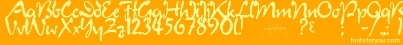 Juliet Font – Yellow Fonts on Orange Background