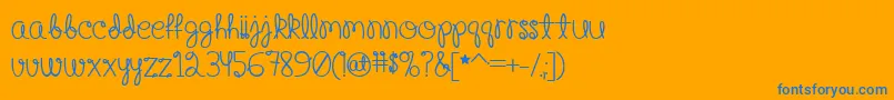 HappyBirthdayBabyBold Font – Blue Fonts on Orange Background