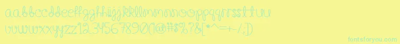 HappyBirthdayBabyBold Font – Green Fonts on Yellow Background
