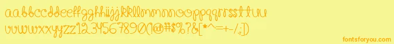 HappyBirthdayBabyBold Font – Orange Fonts on Yellow Background