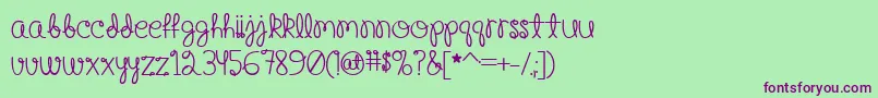HappyBirthdayBabyBold Font – Purple Fonts on Green Background