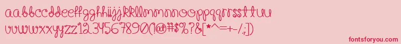 フォントHappyBirthdayBabyBold – ピンクの背景に赤い文字