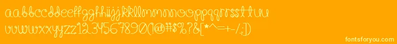 HappyBirthdayBabyBold-Schriftart – Gelbe Schriften auf orangefarbenem Hintergrund