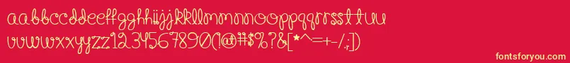 HappyBirthdayBabyBold Font – Yellow Fonts on Red Background