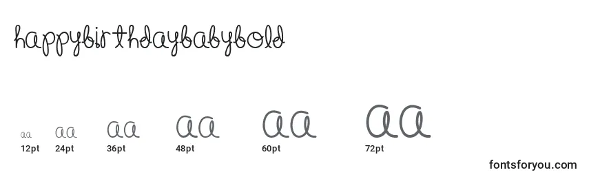 HappyBirthdayBabyBold Font Sizes