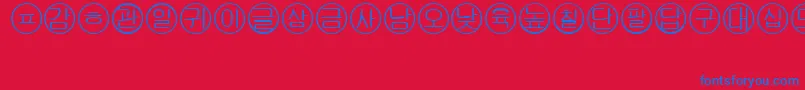 Bullets5korean Font – Blue Fonts on Red Background