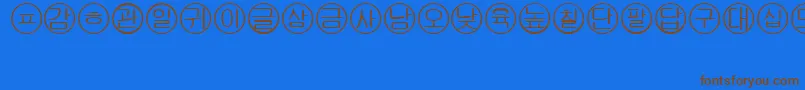 Weitere Informationen zur Bullets5korean-Schriftart Bullets5korean-Schriftart – Braune Schriften auf blauem Hintergrund