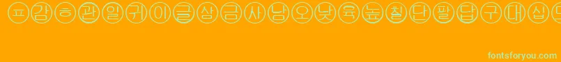 Bullets5korean Font – Green Fonts on Orange Background