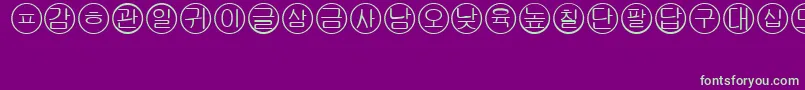 Bullets5korean Font – Green Fonts on Purple Background