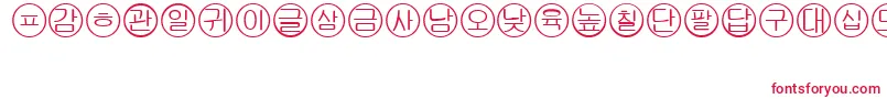 Bullets5korean Font – Red Fonts on White Background