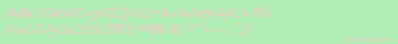 Czcionka SfScribbledSansBoldItalic – różowe czcionki na zielonym tle