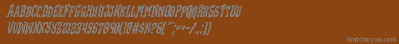 Blackgunkrotal-fontti – harmaat kirjasimet ruskealla taustalla