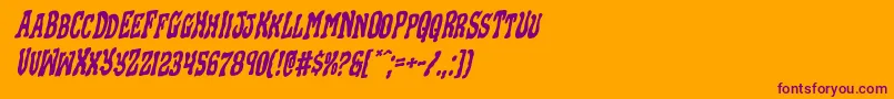 Blackgunkrotal-fontti – violetit fontit oranssilla taustalla