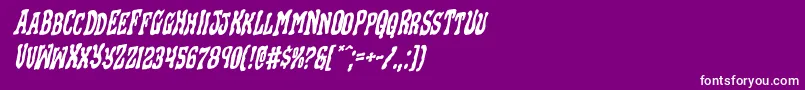 Шрифт Blackgunkrotal – белые шрифты на фиолетовом фоне