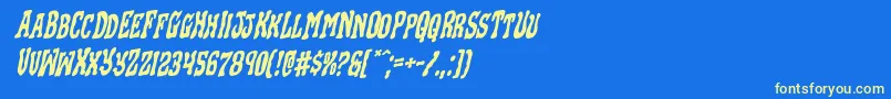 Blackgunkrotal Font – Yellow Fonts on Blue Background