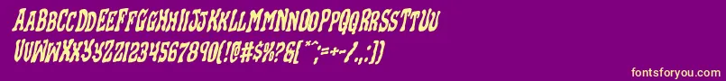 Шрифт Blackgunkrotal – жёлтые шрифты на фиолетовом фоне