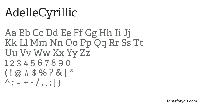 AdelleCyrillicフォント–アルファベット、数字、特殊文字