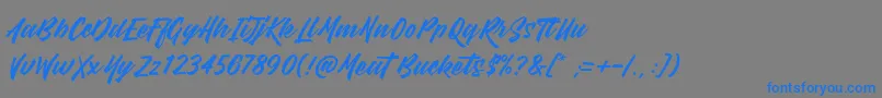 MeatBuckets-Schriftart – Blaue Schriften auf grauem Hintergrund