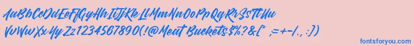 MeatBuckets Font – Blue Fonts on Pink Background