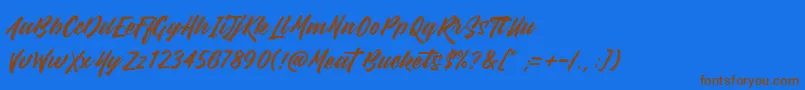 MeatBuckets Font – Brown Fonts on Blue Background