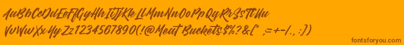 MeatBuckets Font – Brown Fonts on Orange Background