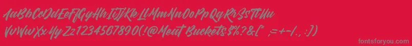 MeatBuckets Font – Gray Fonts on Red Background