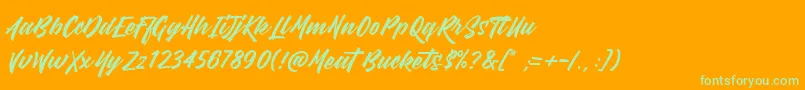 MeatBuckets Font – Green Fonts on Orange Background