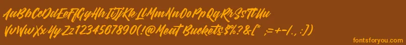 MeatBuckets Font – Orange Fonts on Brown Background