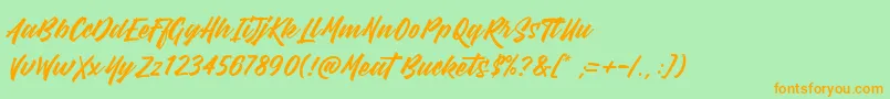 Шрифт MeatBuckets – оранжевые шрифты на зелёном фоне