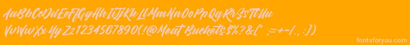 MeatBuckets Font – Pink Fonts on Orange Background