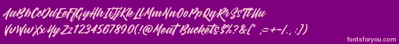 MeatBuckets-Schriftart – Rosa Schriften auf violettem Hintergrund